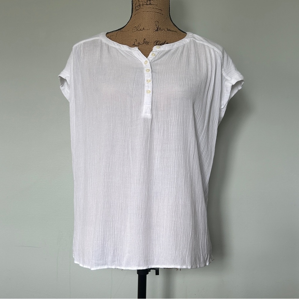 Loft mixed media Henley top NWT